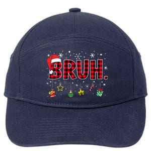 Bruh Funny Christmas Red Plaid 7-Panel Snapback Hat