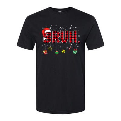 Bruh Funny Christmas Red Plaid Softstyle® CVC T-Shirt