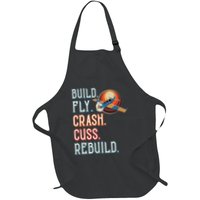 Build Fly Crash Cuss Rebuild Rc Plane Lover Rc Plane Pilot Full-Length Apron With Pockets