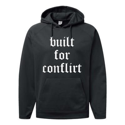 Built For Conflict Funny Gym Workout Lovers Performance Fleece Hoodie