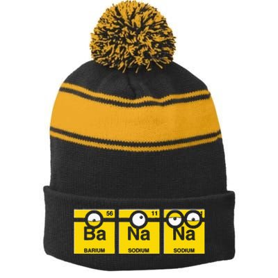 Banana Funny Chemistry Stripe Pom Pom Beanie