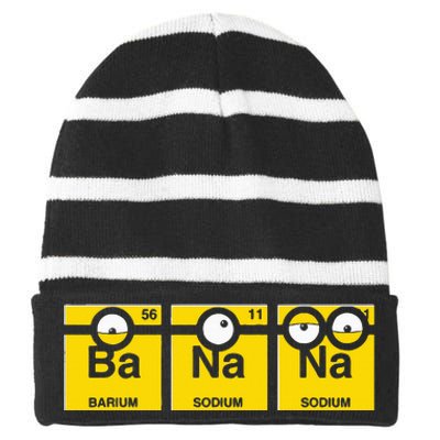 Banana Funny Chemistry Striped Beanie with Solid Band