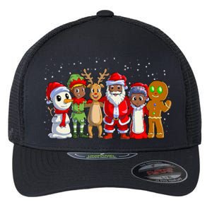 Black Family Christmas Afro African American Santa Xmas Flexfit Unipanel Trucker Cap