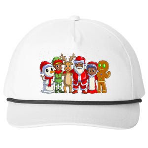 Black Family Christmas Afro African American Santa Xmas Snapback Five-Panel Rope Hat