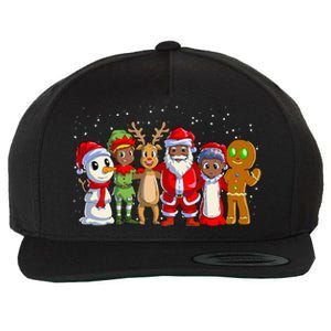 Black Family Christmas Afro African American Santa Xmas Wool Snapback Cap