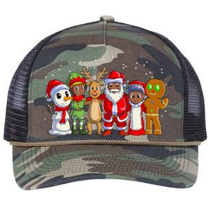 Black Family Christmas Afro African American Santa Xmas Retro Rope Trucker Hat Cap