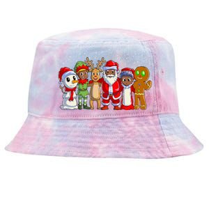 Black Family Christmas Afro African American Santa Xmas Tie-Dyed Bucket Hat