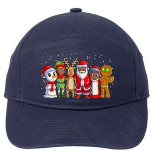 Black Family Christmas Afro African American Santa Xmas 7-Panel Snapback Hat