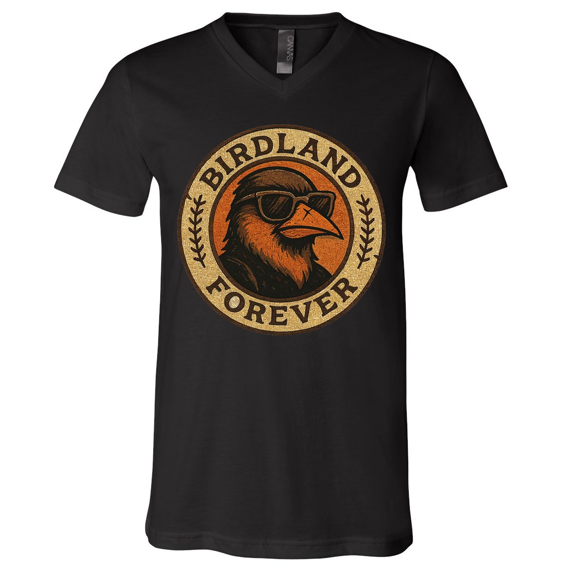 Birdland Forever Cool Retro Oriole Gift For Women V-Neck T-Shirt
