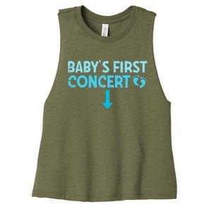 Babys First Concert Pregnant First Concert Music Event Women's Racerback Cropped Tank