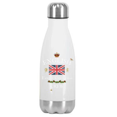 British Family Christmas Crew Union Jack Flag United Kingdom Cool Gift Stainless Steel Insulated Water Bottle