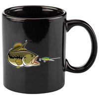 Bass Fish Chasing Lure Hook Fishing Fan 11oz C Handle Ceramic Mug