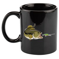 Bass Fish Chasing Lure Hook Fishing Fan 11oz C Handle Ceramic Mug