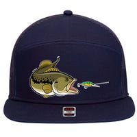 Bass Fish Chasing Lure Hook Fishing Fan 7 Panel Mesh Trucker Snapback Hat