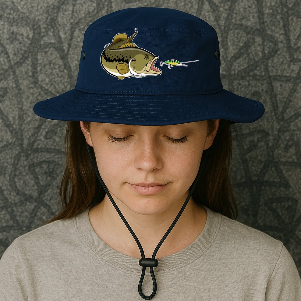 Bass Fish Chasing Lure Hook Fishing Fan Bucket Hat