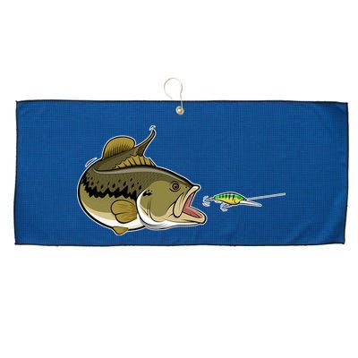 Bass Fish Chasing Lure Hook Fishing Fan Large Microfiber Waffle Golf Towel