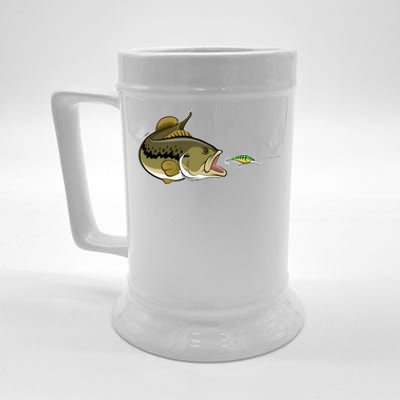 Bass Fish Chasing Lure Hook Fishing Fan Beer Stein