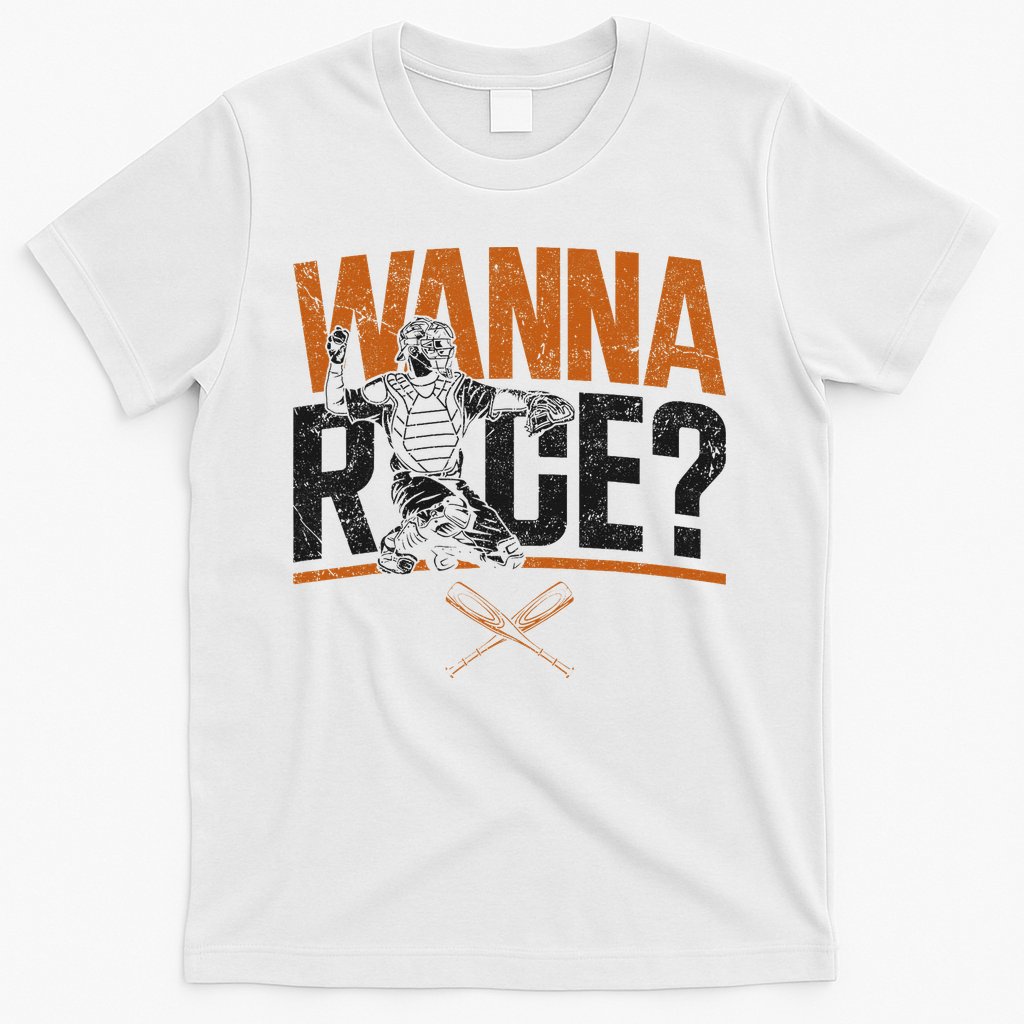 Baseball Fan Catcher Vintage Wanna Race T-Shirt
