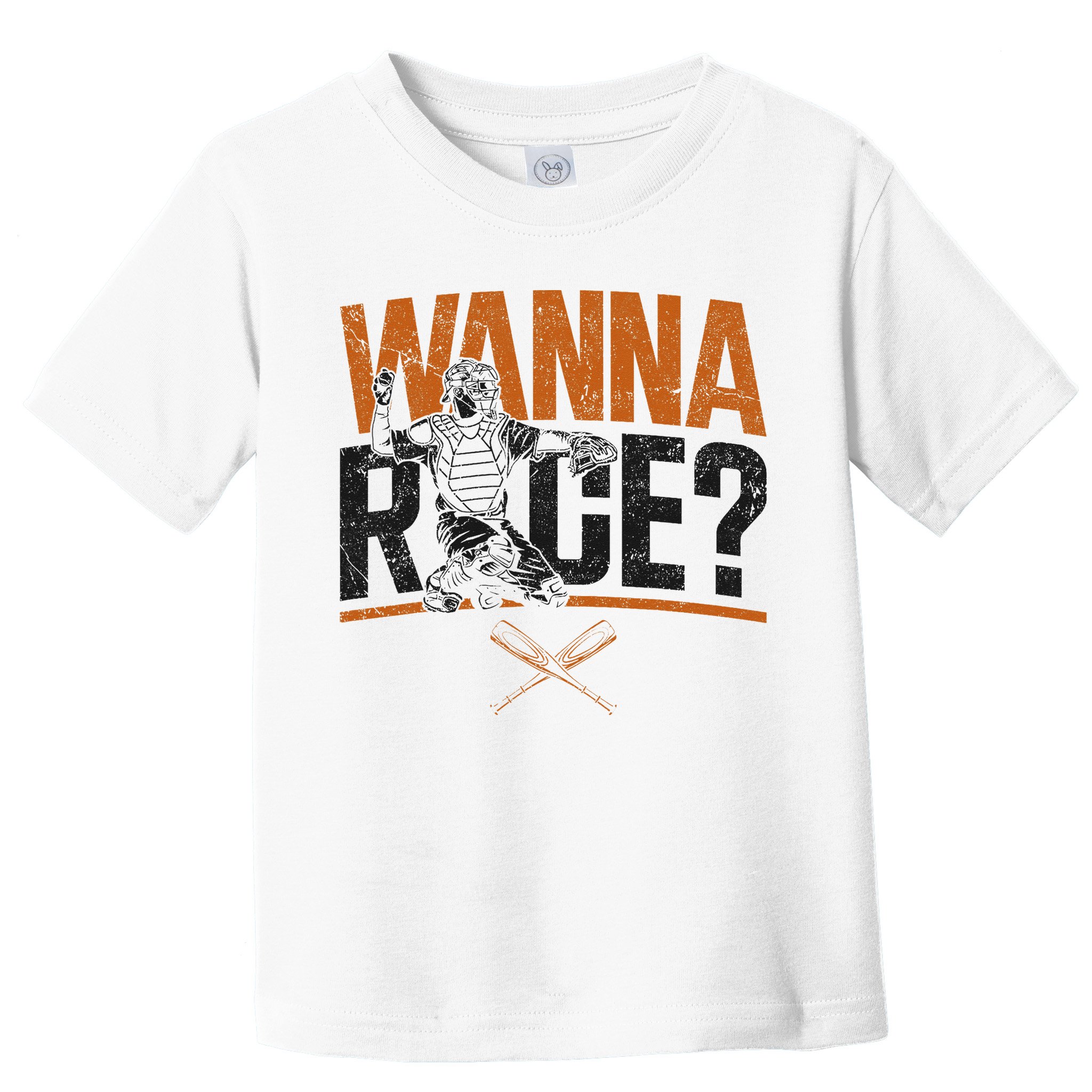 Baseball Fan Catcher Vintage Wanna Race Toddler T-Shirt