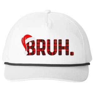 Bruh Funny Christmas Plaid Ns Xmas Pajamas Snapback Five-Panel Rope Hat