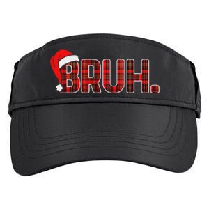 Bruh Funny Christmas Plaid Ns Xmas Pajamas Adult Drive Performance Visor