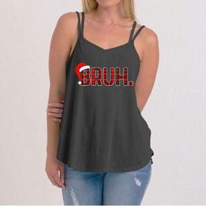 Bruh Funny Christmas Plaid Ns Xmas Pajamas Women's Strappy Tank