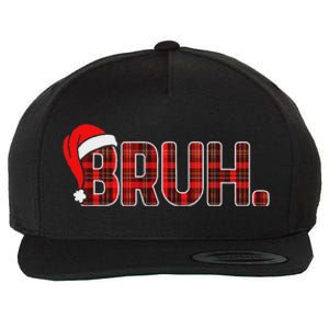 Bruh Funny Christmas Plaid Ns Xmas Pajamas Wool Snapback Cap