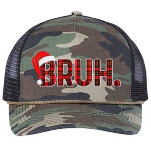 Bruh Funny Christmas Plaid Ns Xmas Pajamas Retro Rope Trucker Hat Cap