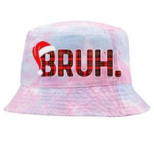 Bruh Funny Christmas Plaid Ns Xmas Pajamas Tie-Dyed Bucket Hat