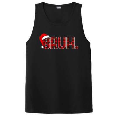 Bruh Funny Christmas Plaid Xmas Pajamas PosiCharge Competitor Tank