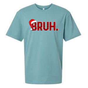 Bruh Funny Christmas Plaid Xmas Pajamas Sueded Cloud Jersey T-Shirt