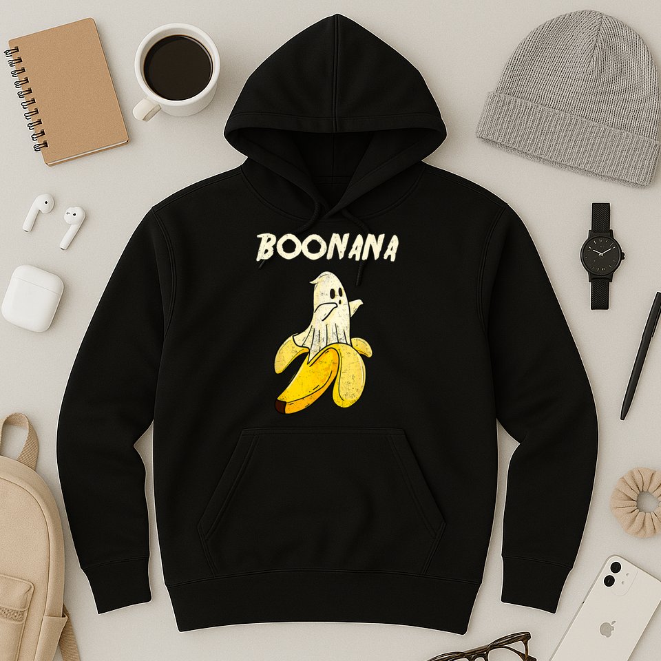 Boonana Funny Cute Banana Ghost Halloween Banana Lover Gifts Hoodie