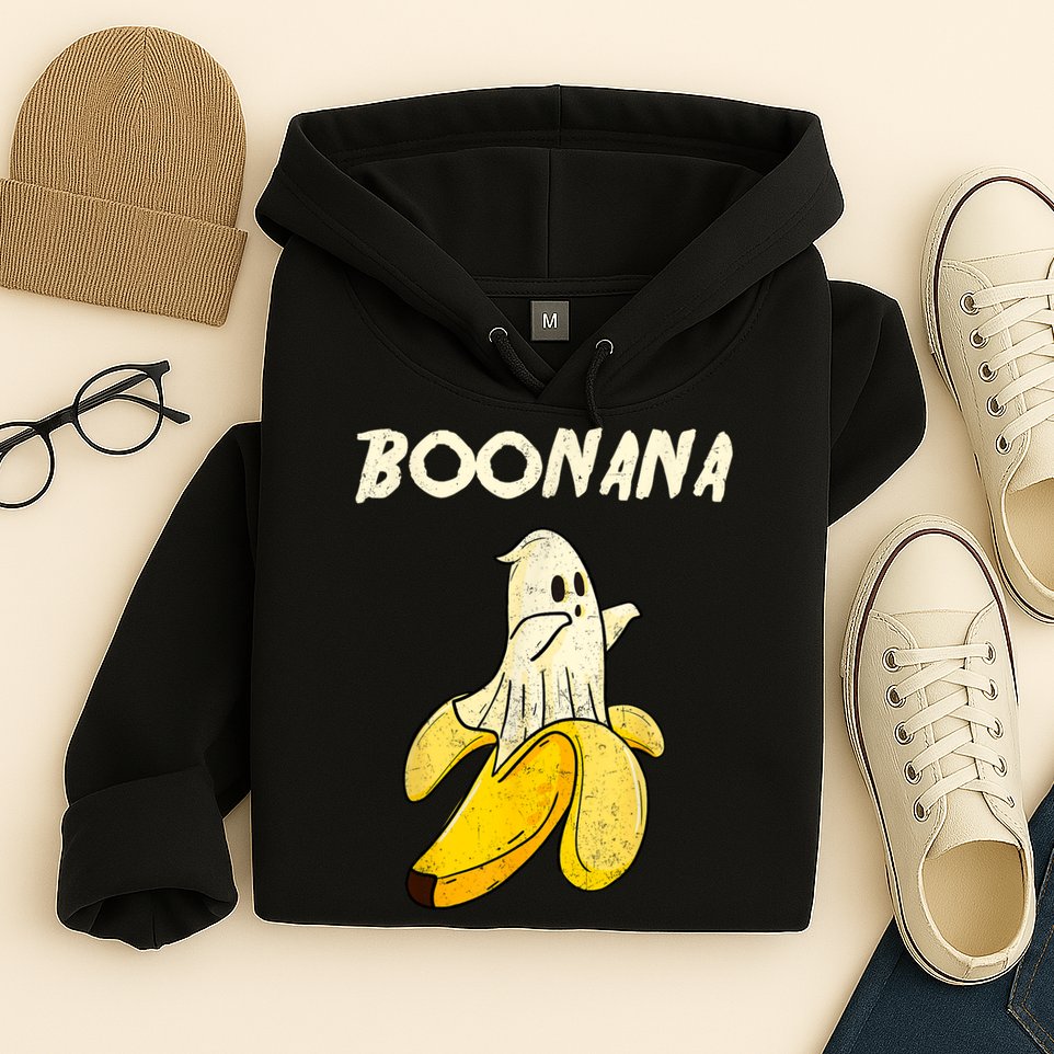 Boonana Funny Cute Banana Ghost Halloween Banana Lover Gifts Hoodie