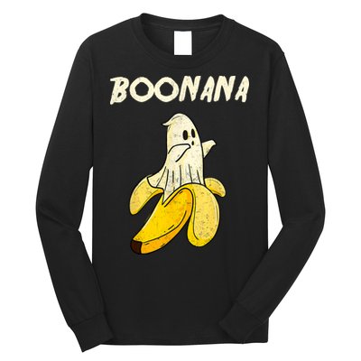 Boonana Funny Cute Banana Ghost Halloween Banana Lover Gifts Long Sleeve Shirt