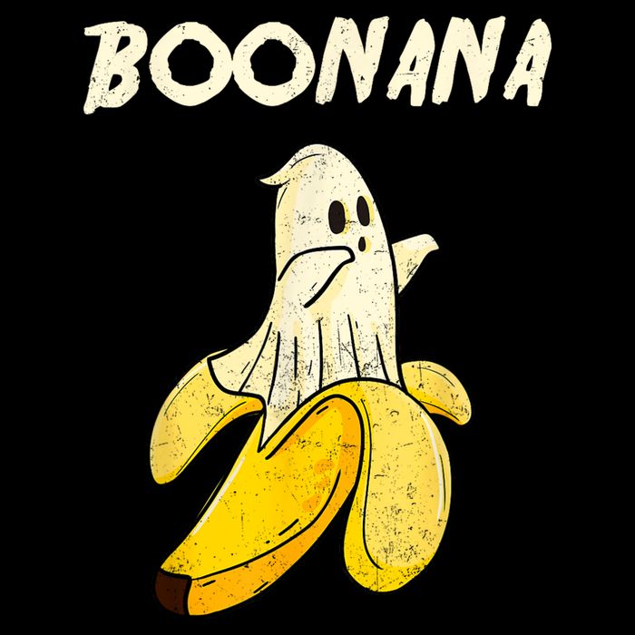 Boonana Funny Cute Banana Ghost Halloween Banana Lover Gifts Flat Bill Trucker Hat