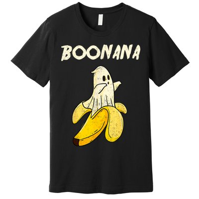 Boonana Funny Cute Banana Ghost Halloween Banana Lover Gifts Premium T-Shirt