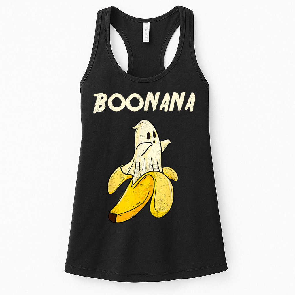 Boonana Funny Cute Banana Ghost Halloween Banana Lover Gifts Womens Tank Top
