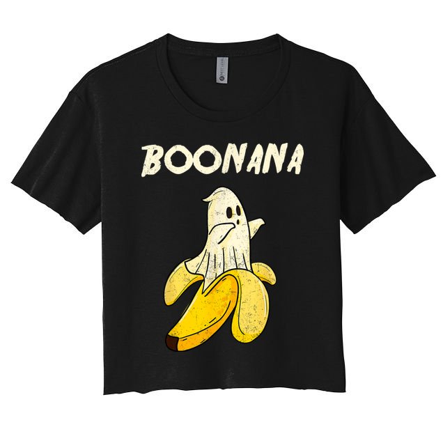 Boonana Funny Cute Banana Ghost Halloween Banana Lover Gifts Crop Top
