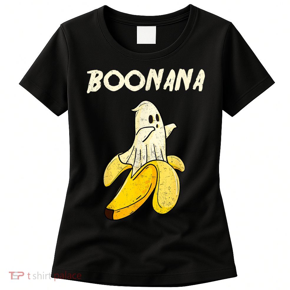 Boonana Funny Cute Banana Ghost Halloween Banana Lover Gifts Womens T-Shirt