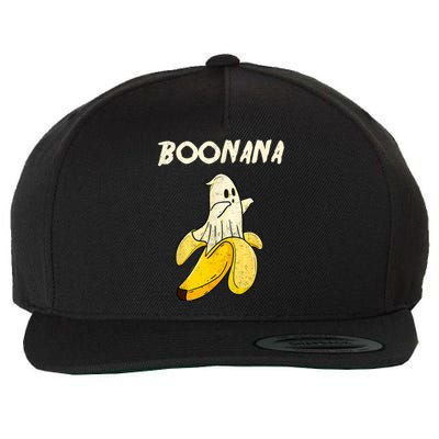 Boonana Funny Cute Banana Ghost Halloween Banana Lover Gifts Wool Snapback Cap