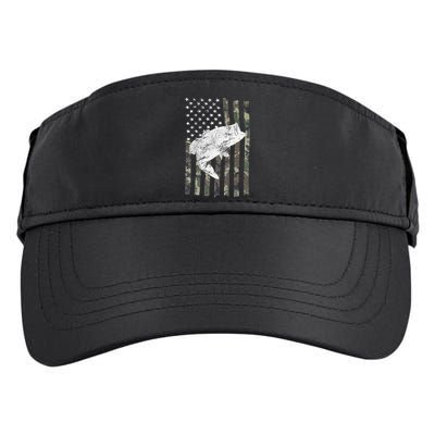 Bass Fishing Camouflage Flag Big Mouth On Back Adult Drive Performance Visor