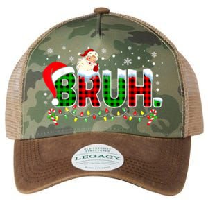 Bruh Funny Christmas Red Green Plaid Teens Boy Xmas Pajamas Legacy Tie Dye Trucker Hat