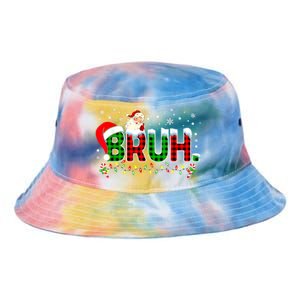 Bruh Funny Christmas Red Green Plaid Teens Boy Xmas Pajamas Tie Dye Newport Bucket Hat