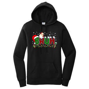 Bruh Funny Christmas Red Green Plaid Teens Boy Xmas Pajamas Women's Pullover Hoodie