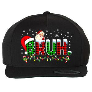 Bruh Funny Christmas Red Green Plaid Teens Boy Xmas Pajamas Wool Snapback Cap