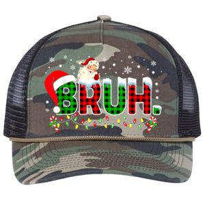 Bruh Funny Christmas Red Green Plaid Teens Boy Xmas Pajamas Retro Rope Trucker Hat Cap