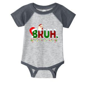 Bruh Funny Christmas Red Green Plaid Teens Boy Xmas Pajamas Infant Baby Jersey Bodysuit