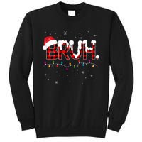 Bruh Funny Christmas Plaid Teens Xmas Pajamas Sweatshirt