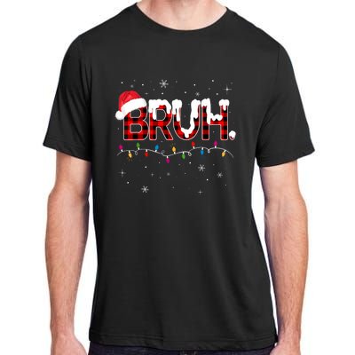 Bruh Funny Christmas Plaid Teens Xmas Pajamas Adult ChromaSoft Performance T-Shirt