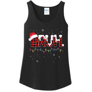 Bruh Funny Christmas Plaid Teens Xmas Pajamas Ladies Essential Tank